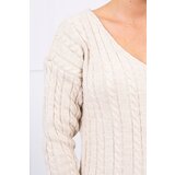 Kesi Braided sweater with V-neck beige | shoptok.hr