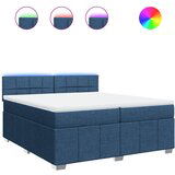 Maison Chic Box spring postelja - Vzmetna postelja z vzmetnico modra 200x200 cm blago SL23987, (21879713) | Shoptok.si