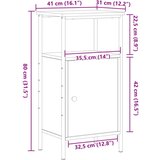 vidaXL Noćni ormarić Artisan hrast 41x31x80 cm izrađeno drvo | shoptok.hr