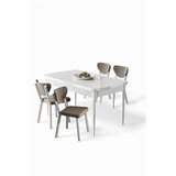 Hanah home Rasklopivi trpezarijski sto i stolice (5 delova) Exve White Cappuccino | Eponuda.com
