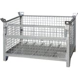 Eichinger mrežast zaboj za nalaganje, dxšxv 1200 x 800 x 750 mm, vzdolžna stena 1/3 zložljiva, pocinkana izvedba | Shoptok.si