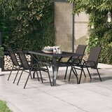 vidaXL Vrtni stol sivo-crni 140 x 70 x 70 cm od čelika i stakla Cijene