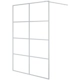 Pregrada za tuš srebrna 140 x 195 cm s prozirnim staklom ESG | shoptok.hr