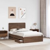  Krevetna konstrukcija Smeđi hrast 120 x 190 cm Inženjersko Drvo | shoptok.hr