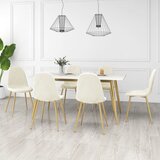 Maison Chic Jedilni stoli - Vzorci stoli 6 kosov kremno bel žamet A1196, (22032262) | Shoptok.si