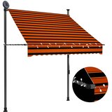 Tenda na ručno uvlačenje s LED svjetlom 150 cm narančasto-smeđa | shoptok.hr