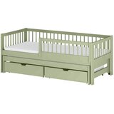  Drveni dječji krevet Softi s dodatnim krevetom i ladicom - olive - 190x90 - Madrac PE pjena 8 cm-spužvasti madrac | shoptok.hr