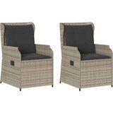 vidaXL Vrtna klop z blazino 2 pcs Svetlo siva Poly ratan | Shoptok.si