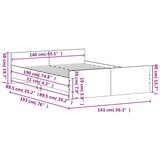  Kreveta s uzglavljem i podnožjem boja hrasta 140x190 cm | shoptok.hr