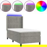 The Living Store Box spring postelja z vzmetnico LED svetlo siva 100x200cm žamet - Box Spring Postelja, (21490275) | Shoptok.si
