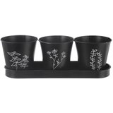 Orion Kovinski cvetlični lonci v kompletu 3 ks za zelišča ø 11 cm Black – Cene