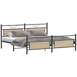  Metalni okvir kreveta bez madraca boja hrasta sonome 193x201 cm | shoptok.hr
