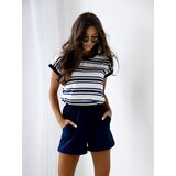Resti Cotton women's set with short sleeves and striped shorts | shoptok.hr