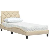  Postelja z vzmetnico krem 80x200 cm blago, (21829371) | Shoptok.si