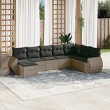 vidaXL 8-dijelni set vrtnih sofa od poliratana s jastucima sivi | shoptok.hr