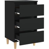  Noćni ormarić s nogama od masivnog drva crni 40 x 35 x 69 cm | shoptok.hr