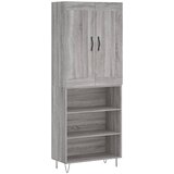 vidaXL Visoka komoda siva sonoma 69,5x34x180 cm inženirski les, (20806441) Cene
