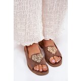 S. BARSKI Ladies Sandals With Decorative Heart Dark Beige S.Barski KV27-018 | Shoptok.si