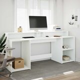  Radni stol LED bijeli 200 x 55 x 91 cm od konstruiranog drva | Eponuda.com