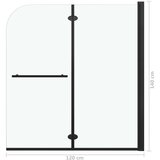  Sklopiva vrata za tuš-kabinu s 2 ploče ESG 120 x 140 cm crna | shoptok.hr