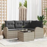  Sjedeća garnitura za vrt 5 kom. Svijetlo siva poliratan Svjetlosiva 179 x 124 x 85 cm | shoptok.hr