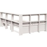  Krevet s regalom za knjige bez madraca bijeli 90x190cm borovina | shoptok.hr