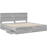  Konstrukcija postelje s predalom Siva Sonoma 200 x 200 cm, (5000121147) | Shoptok.si