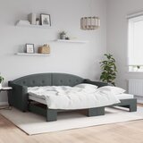 vidaXL Izvlečna dnevna postelja temno siva 100x200 cm blago Cene