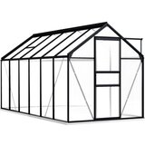 vidaXL Rastlinjak z okvirjem antraciten aluminij 7,03 m² | Shoptok.si
