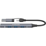  Hub DS-02 4in1 USB-A/C Grey Cene