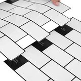  Subway pločica 50 pcs Bijela crna 30 x 30 cm Poliuretan i PET | shoptok.hr