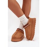 Boto Women's Low Snow Boots With Movable Strap And Embroidery On Platform Camel Lyrisse | shoptok.hr