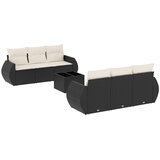  7-dijelni set vrtnih sofa od poliratana s jastucima crni | shoptok.hr