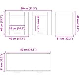 vidaXL Viseča omarica Riga Sonoma hrast in bela 80 x 31 x 40 cm | Shoptok.si