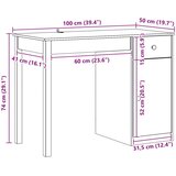  Stol s ladicama Vosak Smeđa 100 x 50 x 74 cm Masivna borovina - Vosak smeđa | shoptok.hr