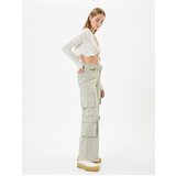Koton Cargo Pants Wide Leg Regular Waist Belt Detailed With Pockets Cotton - Bianca Jeans Cene