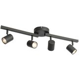 QAZQA Črna stropna točkovna svetilka GU10 50 mm 4-lučna, vključno z ozadjem - Back Up | Shoptok.si
