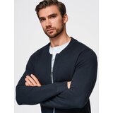 Ombre Men's smooth zip sweater - navy blue | shoptok.hr
