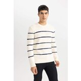 Defacto Standard Fit Crew Neck Striped Pullover Cene