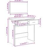  Toaletni stolić s ogledalom bijeli 80 x 39 x 80 cm | shoptok.hr