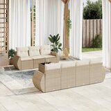 Maison Chic Seti vrtnega pohištva - Vrtna garnitura - Vrtni pohištvo set 8-delna z blazinami bež poli ratan, (21801826) | Shoptok.si