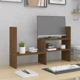 vidaXL Stojalo za zaslon medeno rjavo (39-72)x17x43 cm trdna borovina Cene
