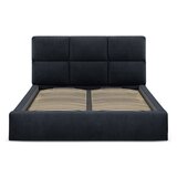 Windsor & Co Sofas Temno modra oblazinjena zakonska postelja s prostorom za shranjevanje z letvenim dnom 180x200 cm Libera – | Shoptok.si