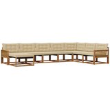 vidaXL Zunanja garnitura za sedenje z blazino 8 pcs Naravna in bež, (5000272744) | Shoptok.si