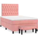 The Living Store Box spring postelja z vzmetnico roza 120x200 cm žamet - Box Spring Postelja, (21492807) | Shoptok.si