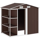  Vrtna kućica sa stalkom smeđa 205 x 130 x 183 cm željezna | shoptok.hr