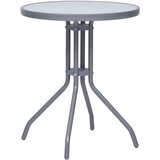vidaXL Vrtna miza svetlo siva 60 cm jeklo in steklo, (20625627) Cene