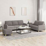  The Living Store Sedežna garnitura z blazinami 3-delna taupe blago - Sedežna Garnitura, (21458312) | Shoptok.si