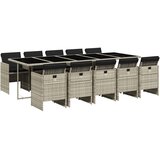  11-dijelni vrtni blagovaonski set s jastucima svijetlosivi | shoptok.hr