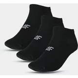 4f Women's Casual Ankle Socks (3 Pack) - Black
